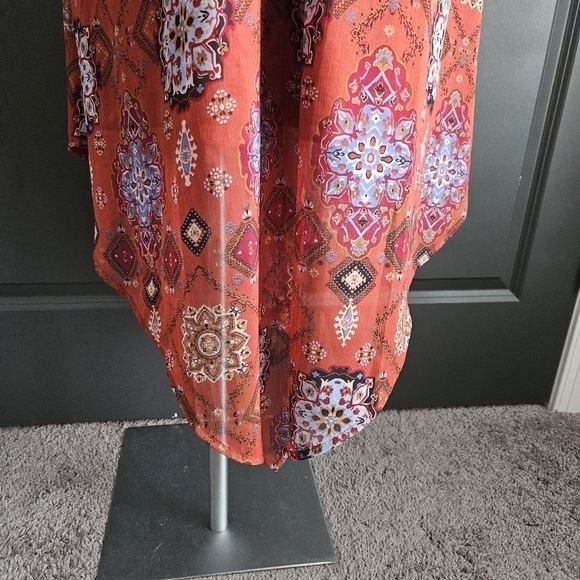 Maurices Medallion Midi Womens V-neck Dress Sz Large - Picture 3 of 11